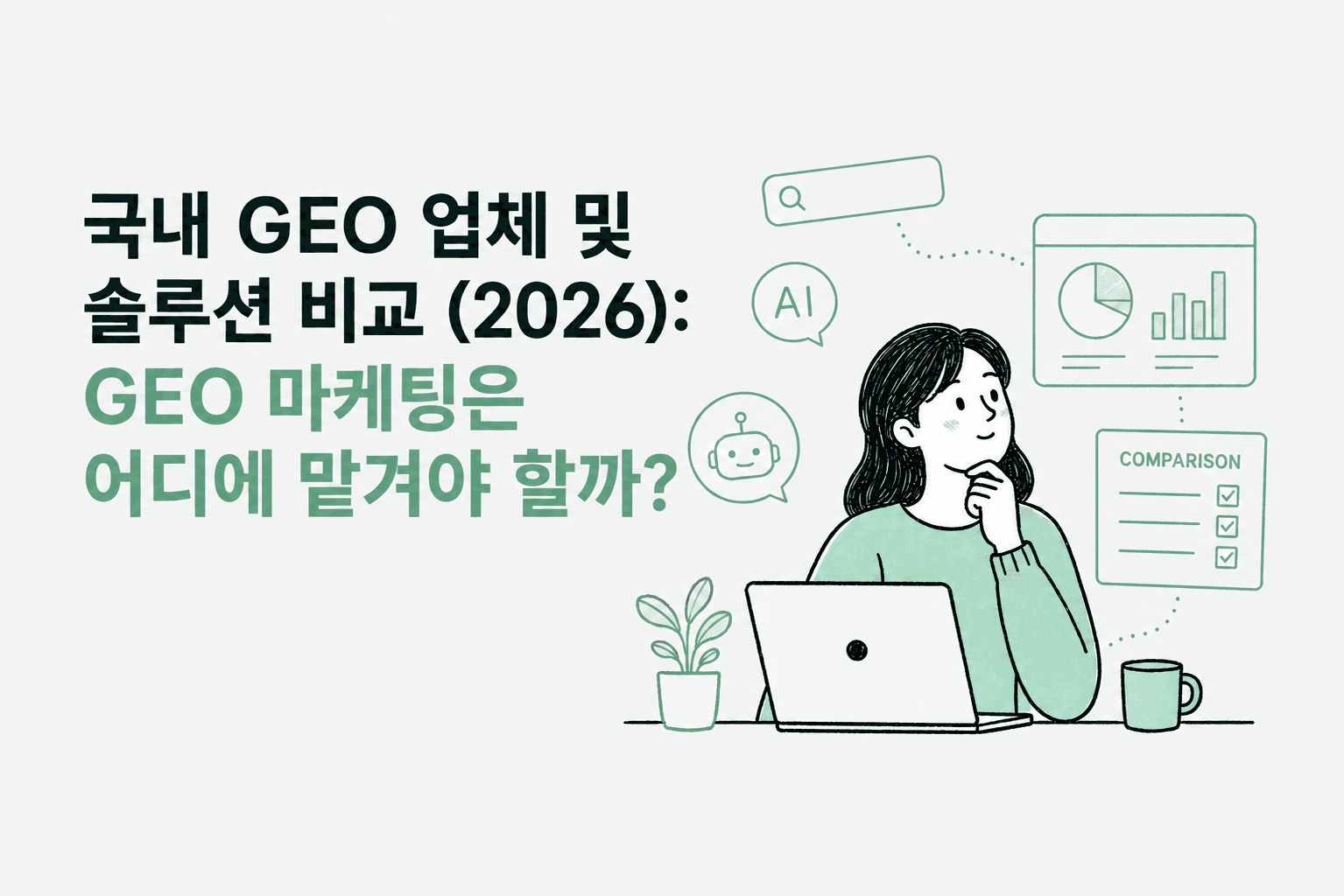 국내 GEO 업체 및 솔루션 비교 (2026): GEO 마케팅은 어디에 맡겨야 할까?